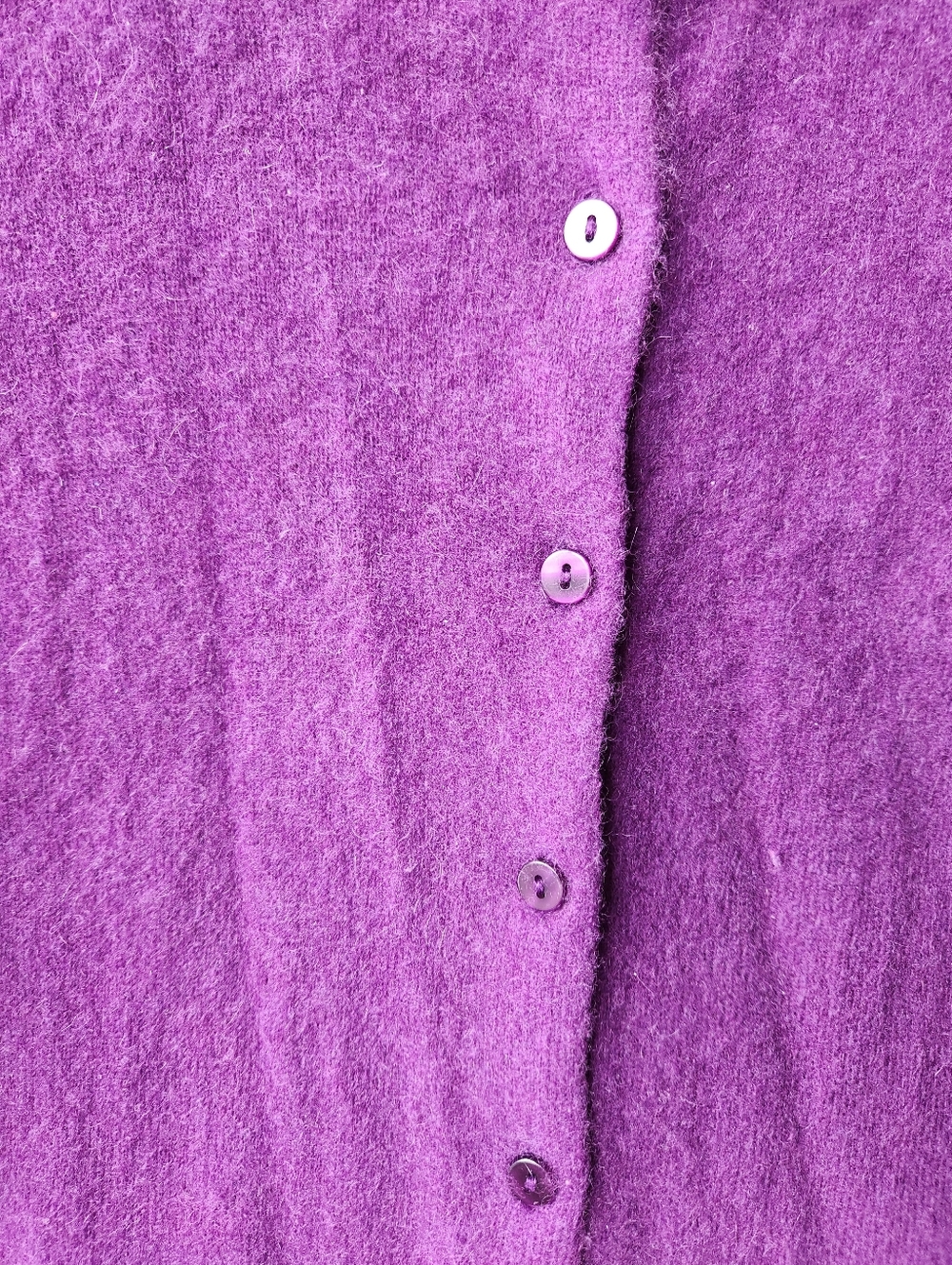 Lord & Taylor Purple Crewneck Cardigan Sweater 100% Cashmere Large - Picture 3 of 8